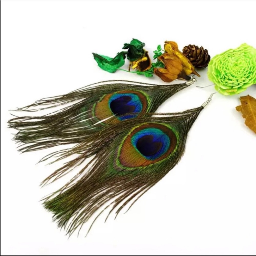 NWT BoHo Style peacock earrings - Picture 3 of 3